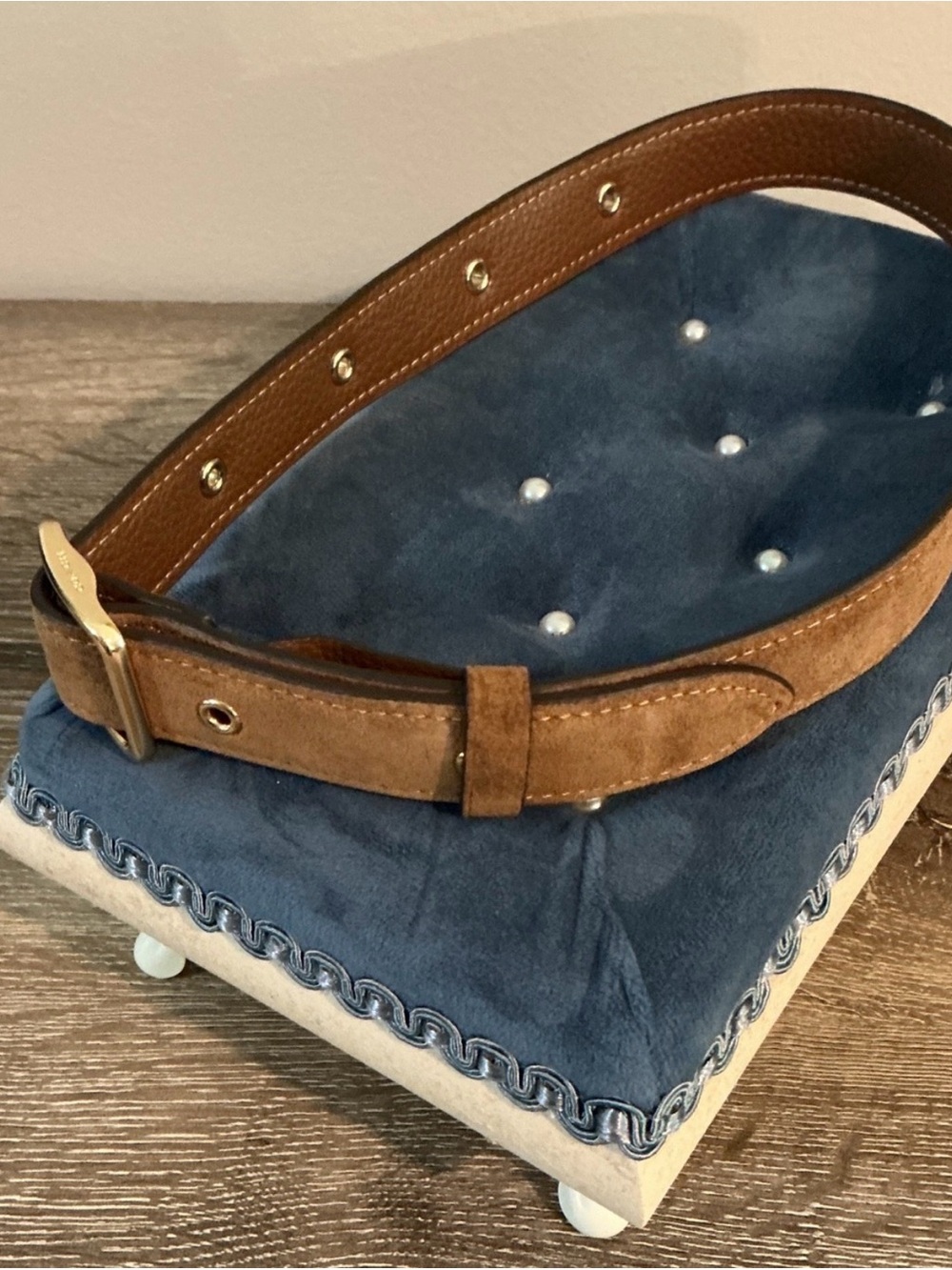 Coach Leather and Suede Belt with Gold Hardware - Picture 4 of 5
